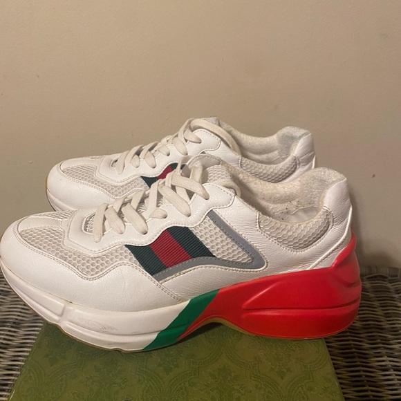 Gucci Womens lavaredo eco mesh web rhyton reflective size 9 worn 5x - Picture 3 of 15